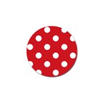 Polka Dots - White on Fire Engine Red Golf Ball Marker