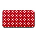 Polka Dots - White on Fire Engine Red Medium Bar Mat