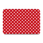 Polka Dots - White on Fire Engine Red Plate Mat