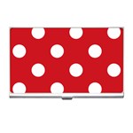 Polka Dots - White on Fire Engine Red Business Card Holder