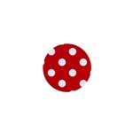 Polka Dots - White on Fire Engine Red 1  Mini Magnet