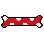 Polka Dots - White on Fire Engine Red Magnet (Dog Bone)