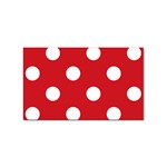 Polka Dots - White on Fire Engine Red Sticker Rectangular (10 pack)