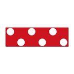 Polka Dots - White on Fire Engine Red Sticker Bumper (10 pack)