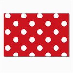 Polka Dots - White on Fire Engine Red Postcard 4 x 6  (Pkg of 10)