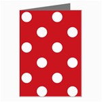 Polka Dots - White on Fire Engine Red Greeting Cards (Pkg of 8)