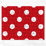 Polka Dots - White on Fire Engine Red Jigsaw Puzzle (Rectangular)