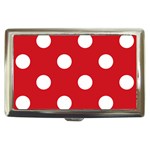 Polka Dots - White on Fire Engine Red Cigarette Money Case