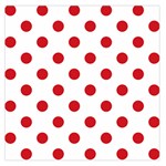 Polka Dots - Fire Engine Red on White Large Satin Scarf (Square)