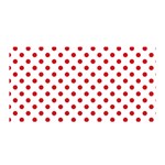 Polka Dots - Fire Engine Red on White Satin Wrap