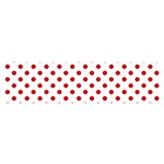 Polka Dots - Fire Engine Red on White Satin Scarf (Oblong)