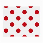 Polka Dots - Fire Engine Red on White Small Glasses Cloth