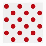 Polka Dots - Fire Engine Red on White Medium Glasses Cloth (2 Sides)