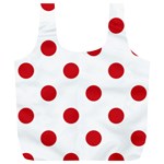 Polka Dots - Fire Engine Red on White Full Print Recycle Bag (XL)