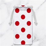 Polka Dots - Fire Engine Red on White Jewelry Bag