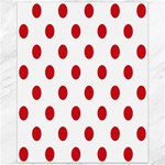 Polka Dots - Fire Engine Red on White Canvas 11  x 14 