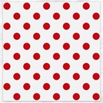 Polka Dots - Fire Engine Red on White Canvas 12  x 12 