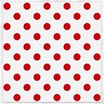 Polka Dots - Fire Engine Red on White Canvas 16  x 16 