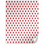 Polka Dots - Fire Engine Red on White Canvas 36  x 48 