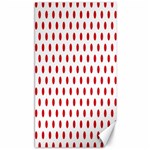 Polka Dots - Fire Engine Red on White Canvas 40  x 72 