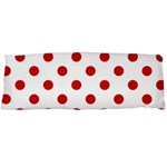 Polka Dots - Fire Engine Red on White Body Pillow Case (Dakimakura) (One Side)