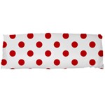Polka Dots - Fire Engine Red on White Body Pillow Case Dakimakura (Two Sides)