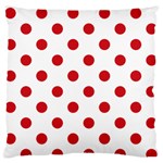 Polka Dots - Fire Engine Red on White Standard Flano Cushion Case (Two Sides)