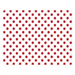 Polka Dots - Fire Engine Red on White Double Sided Flano Blanket (Large)