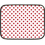 Polka Dots - Fire Engine Red on White Fleece Blanket (Mini)