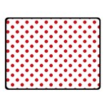 Polka Dots - Fire Engine Red on White Fleece Blanket (Small) (One Side)