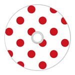 Polka Dots - Fire Engine Red on White CD Wall Clock