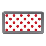 Polka Dots - Fire Engine Red on White Memory Card Reader (Mini)