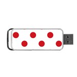 Polka Dots - Fire Engine Red on White Portable USB Flash (One Side)