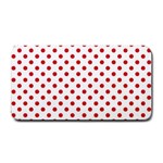 Polka Dots - Fire Engine Red on White Medium Bar Mat