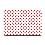 Polka Dots - Fire Engine Red on White Small Doormat