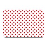 Polka Dots - Fire Engine Red on White Plate Mat