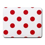Polka Dots - Fire Engine Red on White Small Mousepad