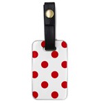 Polka Dots - Fire Engine Red on White Luggage Tag (One Side)