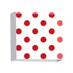 Polka Dots - Fire Engine Red on White 4 x 4  Acrylic Photo Block