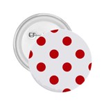 Polka Dots - Fire Engine Red on White 2.25  Button