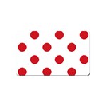 Polka Dots - Fire Engine Red on White Magnet (Name Card)