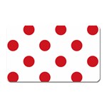 Polka Dots - Fire Engine Red on White Magnet (Rectangular)