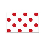 Polka Dots - Fire Engine Red on White Sticker Rectangular (100 pack)