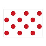 Polka Dots - Fire Engine Red on White Sticker A4 (100 pack)