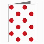 Polka Dots - Fire Engine Red on White Greeting Card