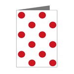 Polka Dots - Fire Engine Red on White Mini Greeting Card