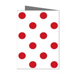 Polka Dots - Fire Engine Red on White Mini Greeting Cards (Pkg of 8)