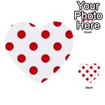 Polka Dots - Fire Engine Red on White Multi-purpose Cards (Heart)