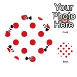 Polka Dots - Fire Engine Red on White Playing Cards 54 (Round)