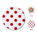 Polka Dots - Fire Engine Red on White Playing Cards (Round)